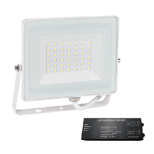 [PTG080.00472] ELMARK 98HELIOS30/WHE, Proiector LED HELIOS 30W 4000K alb + kit de urgență