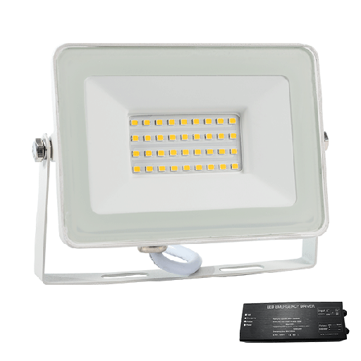 [PTG080.00478] ELMARK 98VEGA30WW/WHE, Proiector LED VEGA Slim 30W 3000K alb + kit de urgență
