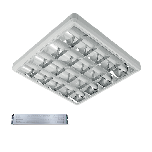 [PTG080.00540] ELMARK 9LOM460LEDCWE, Corp de iluminat LENA-V cu LED (600mm) 4x9W 6400K aplicat 630x630mm + bloc de urgență
