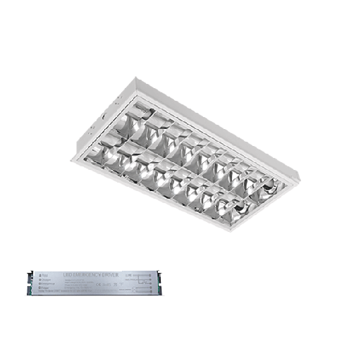 [PTG080.00544] ELMARK 9LBM260LEDCWE, LENA-V with LED (600MM) 2X9W 6400K RECESSED MOUNTING 595X295mm with BLOCK