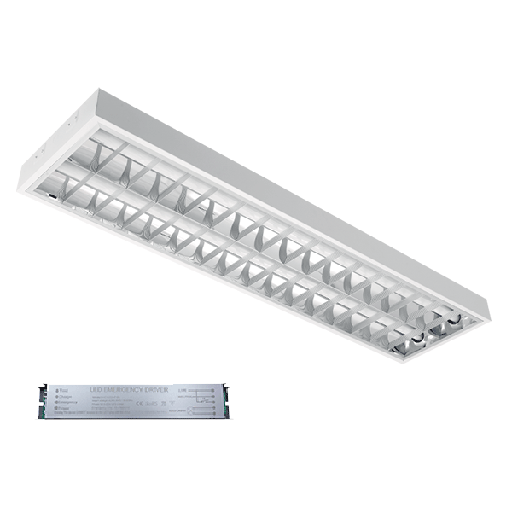 [PTG080.00548] ELMARK 9LBM2120LEDCWE, Corp de iluminat LENA-V cu LED (1200mm) 2x18W 6400K încastrat 1195x295mm + bloc de urgență