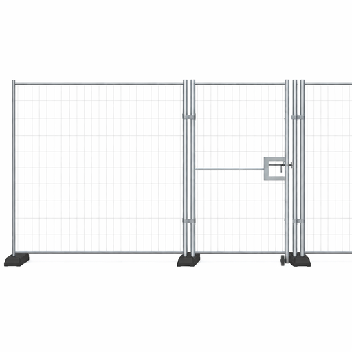 [PTG098.00009] Galvanized Steel Temporary Fence Gate with Wheel and Lock Poly ST 1260x2025 mm