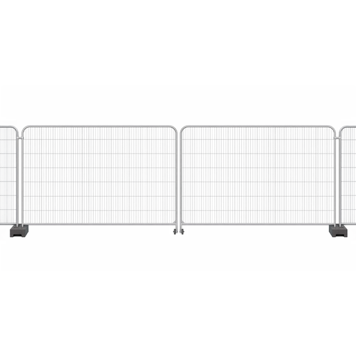 [PTG098.00016] Galvanized Steel Temporary Fence Gate (Double) with Wheel Poly RC Anticlimb 6900x2000 mm