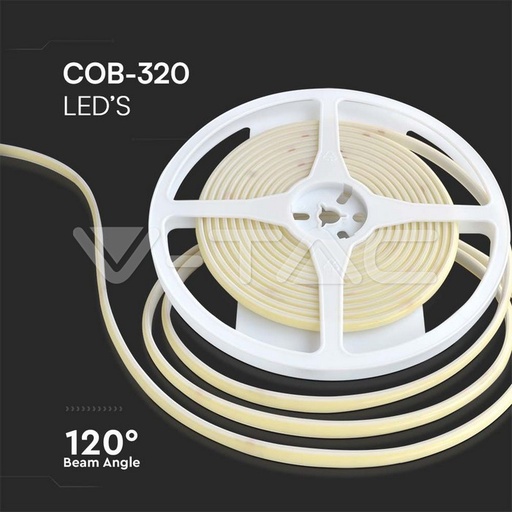 [PTG076.00957] V-TAC 23143, COB LED Strip 320 LED 10W/m. Green IP67 24V