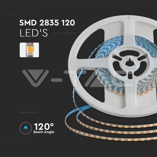 [PTG076.00966] V-TAC 23024, LED Strip SMD 2835 120LED Double PCB 3mm 3000K 8W/m