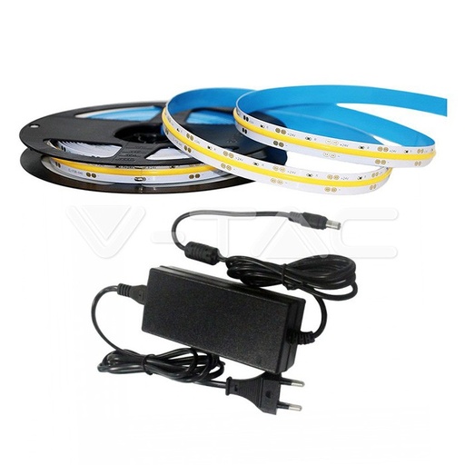 [PTG076.00999] V-TAC 2681, LED Strip COB Set IP20 24V 6000K 512 LEDs 12W/m /2651 + 3272/