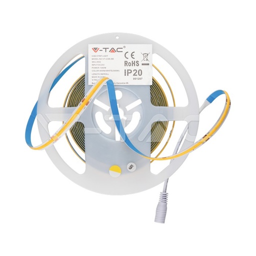 [PTG076.01003] V-TAC 2673, COB LED Strip Set IP20 24V 3000K 280 LEDs 10W/m /2652 + 3264/