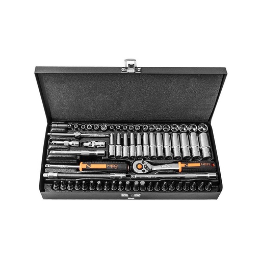 [PTG361.00008] 1/4" Socket Set, 63 Pieces, NEO TOOLS