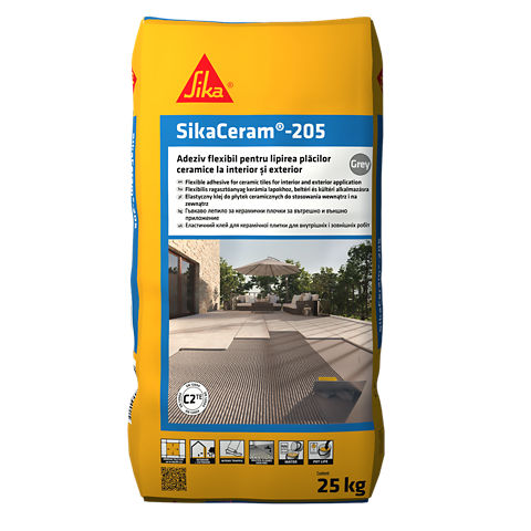 [PTG254.00730] Sika Ceram-205, Grey, Flexible Adhesive Interior-Exterior