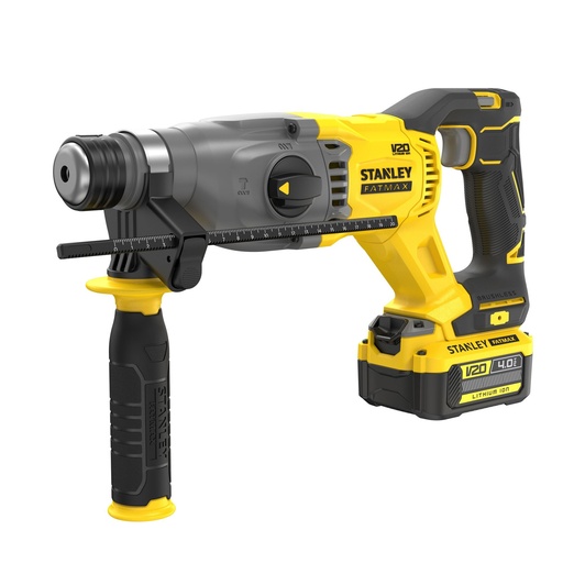 [PTG189.00040] STANLEY® FATMAX® Kit combinat cu percutor ciocan fara perii fara fir SDS Plus 1×4.0Ah, 18V, V20, SFMCH900M12