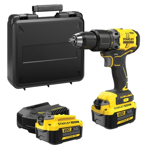[PTG189.00048] STANLEY® FATMAX® Brushless Cordless Hammer Drill Combo Kit, 18V, V20, SFMCD715M2K