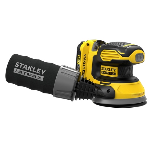 [PTG295.00025] STANLEY FATMAX® Slefuitor orbital fara fir cu 1 baterie litiu-ion de 2,0 Ah si geanta moale, V20, 18V, SFMCW220D1S-GB