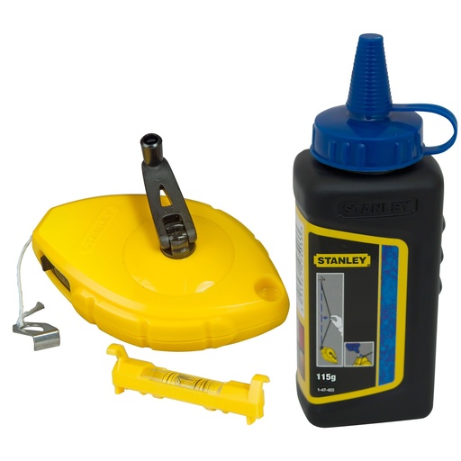 [PTG317.00013] STANLEY® Chalk Line Reel With Blue Chalk and Level, 30m, 0-47-443
