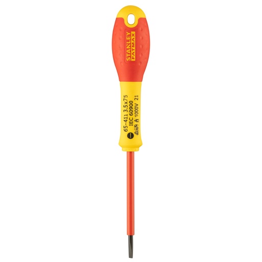 [PTG325.00028] STANLEY® FATMAX® Insulated Slotted Screwdriver, 3.5mm x 75mm, 0-65-411
