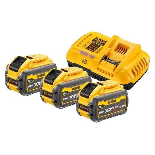 [PTG357.00047] DEWALT XR FLEXVOLT® Triple Battery Starter Kit, 54V, 9Ah, DCB118X3-QW