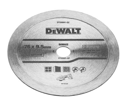 [PTG405.00015] DEWALT Diamond Wheel Continuous Tile Blade, 75mm, DT20591-QZ