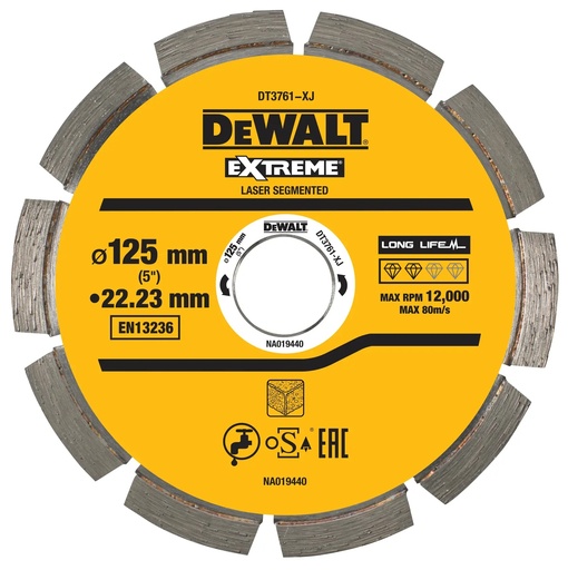 [PTG405.00056] DEWALT Diamond Cutting Disc, 125 mm, Japan, DT3761-XJ