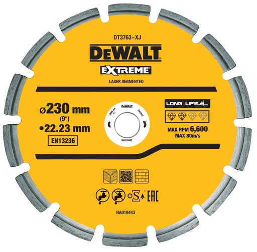 [PTG405.00057] DEWALT Diamond Cutting Disc, 230 mm, 2.8 mm, DT3763-XJ