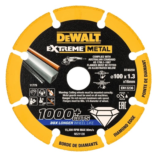 [PTG405.00066] DEWALT Extreme Diamond Disc, 105 x 16 x 1.3mm, DT40250-QZ