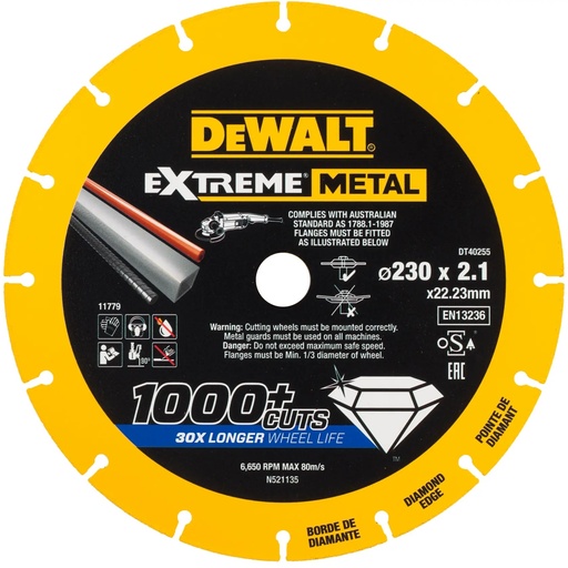 [PTG405.00071] DEWALT Extreme Diamond Disc, 230 x 22.23 x 1.5mm, DT40255-QZ
