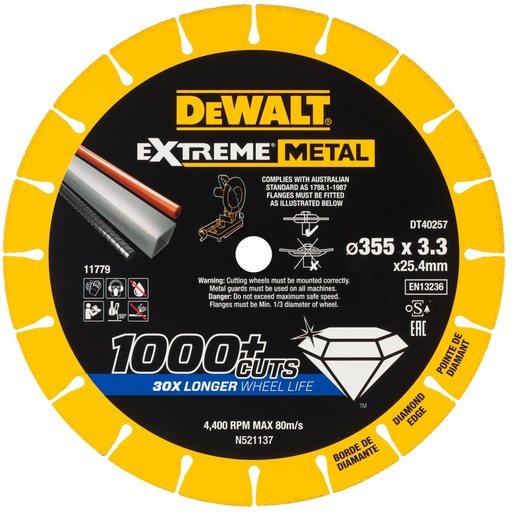 [PTG405.00073] DEWALT Extreme Diamond Disc, 355 x 25.4 x 3.3mm, DT40257-QZ