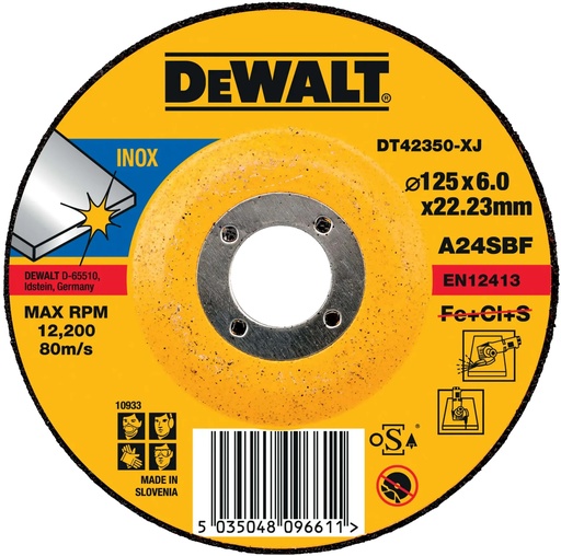 [PTG405.00084] DEWALT Standard INOX Grinding Discs, 125mm, DT42350-XJ