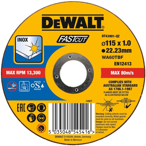 [PTG405.00093] DEWALT High Performance OSA Fast Cutting Disc, DT43901-QZ