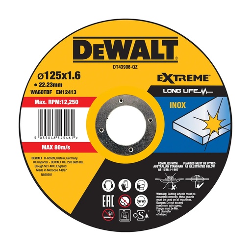 [PTG405.00098] DEWALT High Performance OSA Long Life Cutting Disc, DT43906-QZ