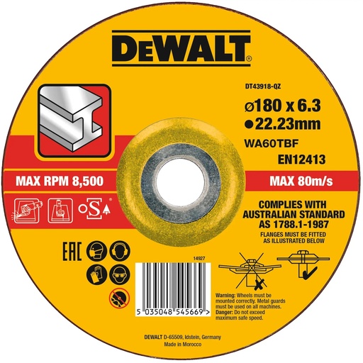 [PTG405.00108] DEWALT High Performance OSA Grinding Disc, DT43918-QZ
