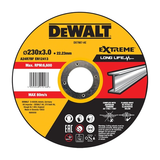 [PTG405.00158] DEWALT Extreme Cutting Metal, 230 x 3 x 22.23mm, DX7987-AE