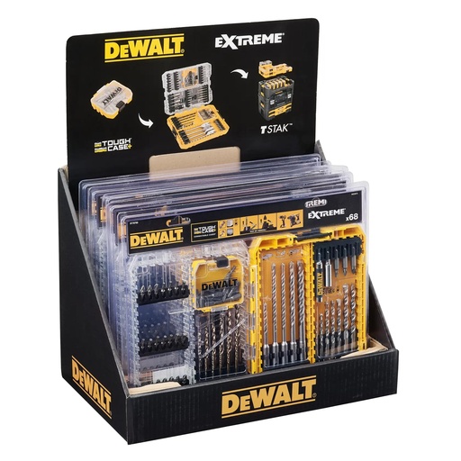 [PTG365.00675] DEWALT Set de 68 de burghie cu burghie Extreme SDS Plus, burghie Extreme pentru metal si burghie Extreme pentru zidarie, DT70760-QZ