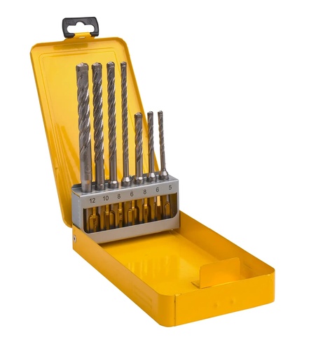 [PTG365.00756] DEWALT ELITE SDS+ Set de burghie cu 4 taisuri din carbura cu cap complet, 7 piese, DT8976-QZ