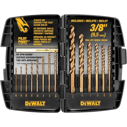 [PTG365.01047] DEWALT 14 Pc. Cobalt Pilot Point¬Æ Drill Bit Set up to 3/8"