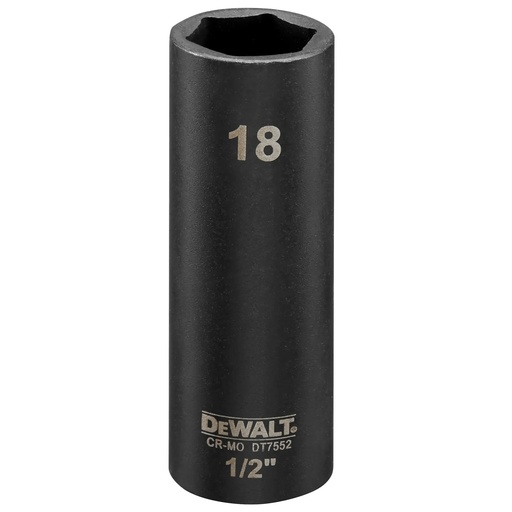 [PTG367.00042] DEWALT 1/2 in. Impact Socket, Deep, 18mm, DT7552-QZ
