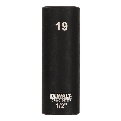 [PTG367.00043] DEWALT Cheie tubulara de impact de 1/2 in., adanca, 19 mm, DT7553-QZ