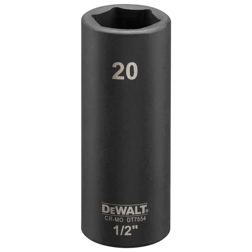 [PTG367.00044] DEWALT Cheie tubulara de impact de 1/2 in., adanca, 20 mm, DT7554-QZ