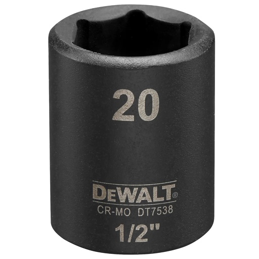 [PTG367.00054] DEWALT Cheie tubulara de impact superficiala 1/2", 20 mm, DT7538-QZ