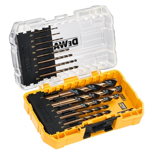 [PTG367.00073] DEWALT Set de gaurit pentru metal negru si auriu, 14 buc., DT70727-QZ
