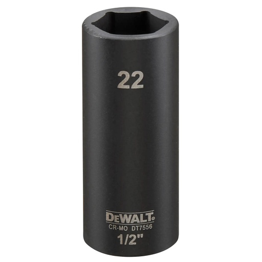 [PTG367.00088] DEWALT Cheie tubulara de impact 1/2", adanca, 22 mm, DT7556-QZ
