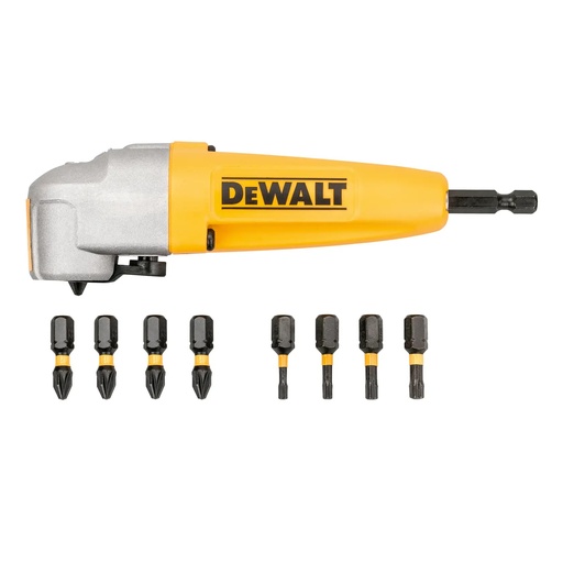 [PTG367.00210] DEWALT Right Angle Attachment Set with Screwdriver Bits, 9 x, 90∞, 10 Piece, 25mm, DT70619T-QZ