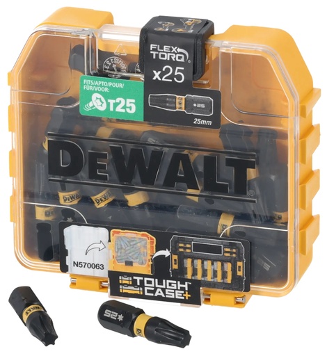[PTG367.00232] DEWALT Extreme FLEXTORQ 25pc Set T25 in Small Bulk Storage Case, 25mm, DT70558T-QZ