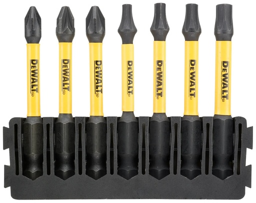 [PTG367.00408] DEWALT Pozi Torx FLEXTORQ Screwdriver Bit Bar TOUGHCASE+ Compatible, 57mm, 7 Pcs, DT70823-QZ