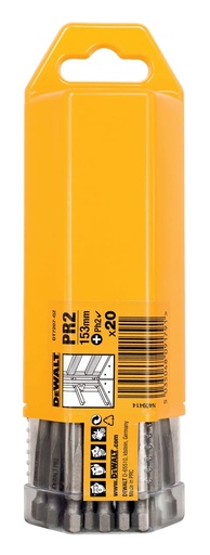 [PTG367.00411] DEWALT PR2 Drywall Screwdriver Bit, 153mm, 20 Pcs, DT7207-QZ