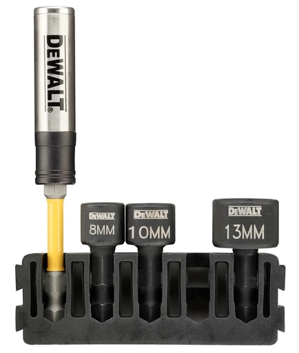 [PTG367.00460] DEWALT Stubby Nut Driver and Bit Holder Bar TOUGHCASE+ Compatible, 4 Pcs, DT70826-QZ