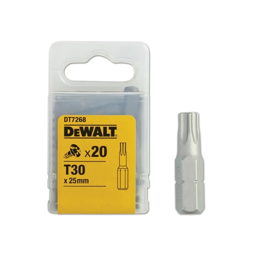 [PTG367.00480] DEWALT T30 Screwdriver Bit, 25mm, 20 Pcs, DT7268-QZ
