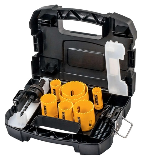 [PTG407.00290] DEWALT HSS Bi-Metal 11 Piece Electrician Hole Saw Set – Durable Steel Edition, DT83003-QZ