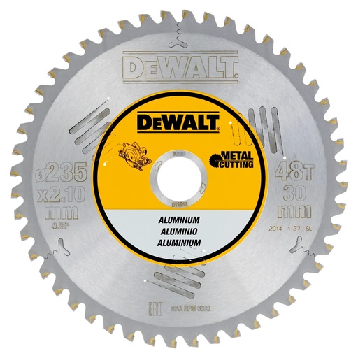 [PTG421.00003] DEWALT Lama de ferastrau circular pentru taierea aluminiului, 235 mm, 48 dinti, DT1913-QZ