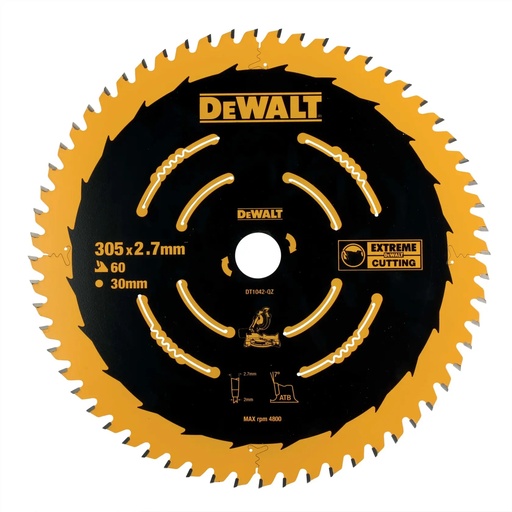 [PTG421.00004] DEWALT Extreme 2™ Fix Circular Saw Blade (30 mm Bore), 305 mm, 60T, DT1042-QZ