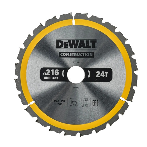 [PTG421.00027] DEWALT Circular Saw Blade, 216m x 30mm, 24T, DT1952-QZ