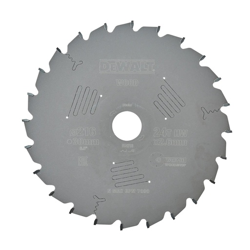 [PTG421.00031] DEWALT Extreme Workshop Circular Saw Blade, 216mm x 30mm, 24T, DT4310-QZ